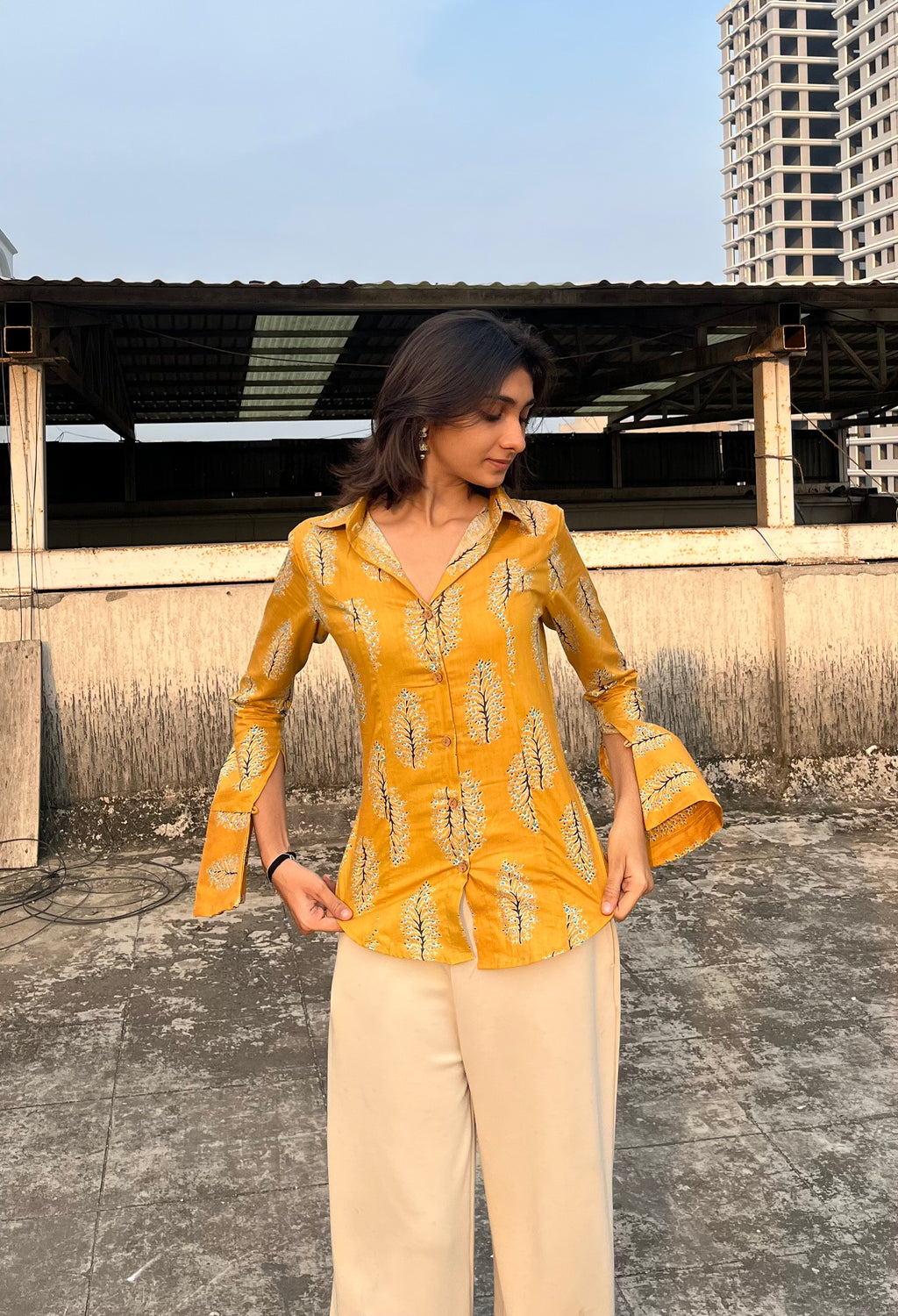 Too Classy for Chaos- Mustard Shirt