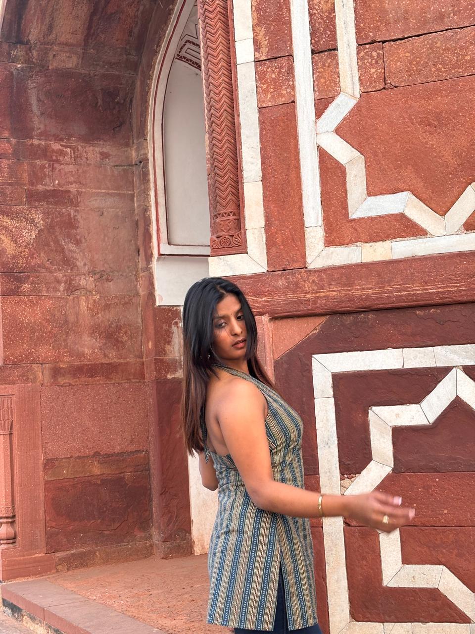 Nazakat- Multi color Halter Kurti