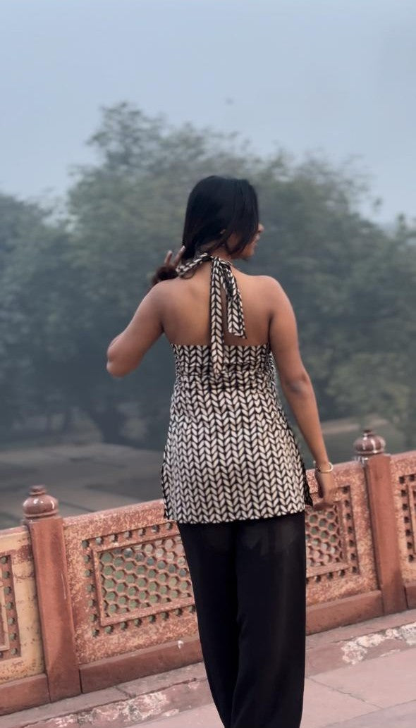 Nazakat- Black Halter Kurti